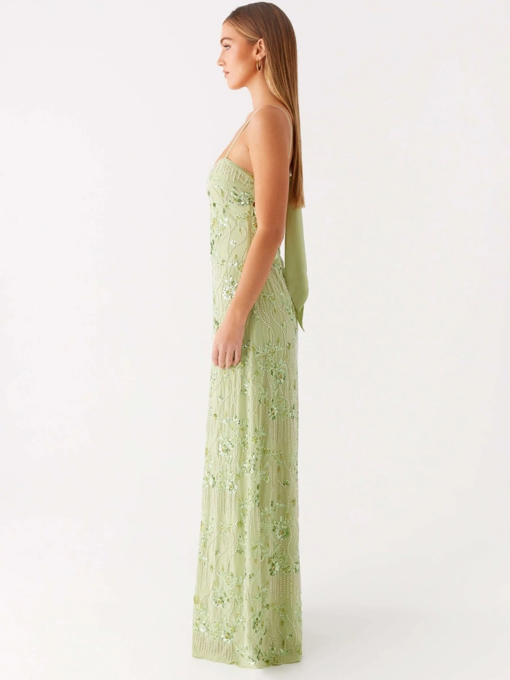 Peppermayo Celandine Beaded Maxi Dress - Lime - Picture 2 of 7
